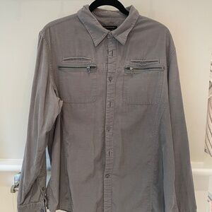 John Varvatos long-sleeve gray lightweight corduroy button down shirt size XXL